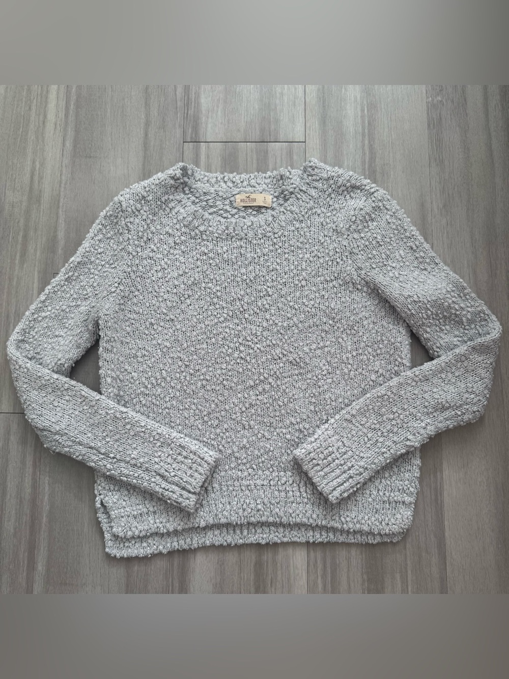 Hollister Light Blue Grey Metallic Sweater